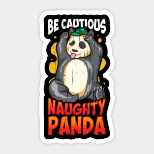 Cute & Funny Be Cautious Naughty Panda Baby Bear Sticker